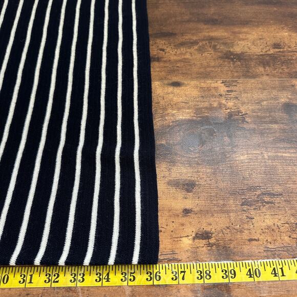 NEW J Crew Sweater Dress Large 100 Merino Wool Navy White Stripe Luxury Preppy - Picture 5 of 9